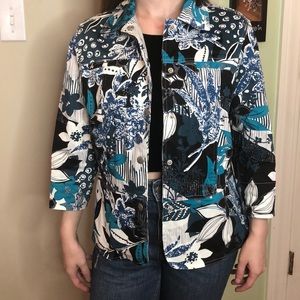 Coldwater Creek PS floral jean jacket.
